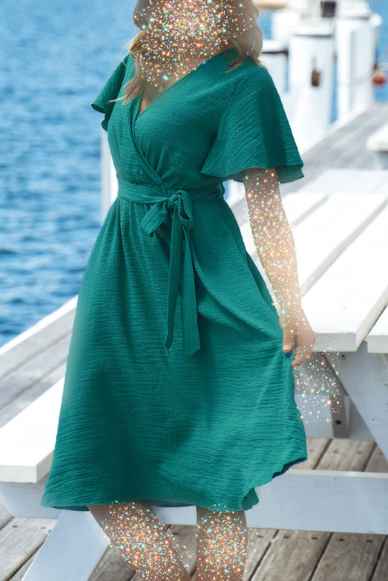 پیراهن زنانه آستین کوتاه برند کاپشی کد ۱۴۵۷