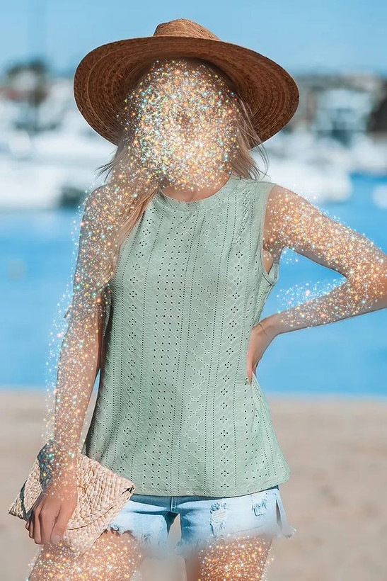 تاپ آستین حلقه ای زنانه سبز برند کاپشی کد ۱۴۹۱