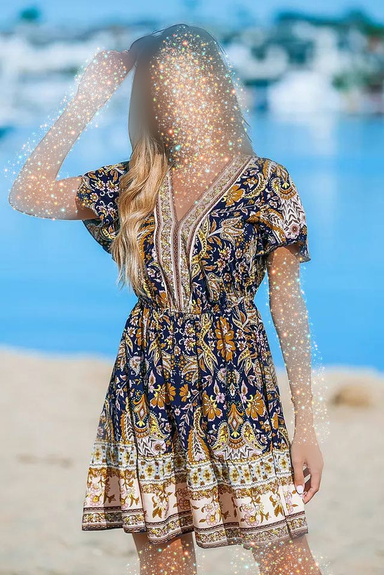 پیراهن زنانه بوهو برند کاپشی کد ۱۵۱۱