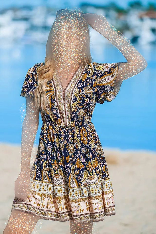 پیراهن زنانه بوهو برند کاپشی کد ۱۵۱۱