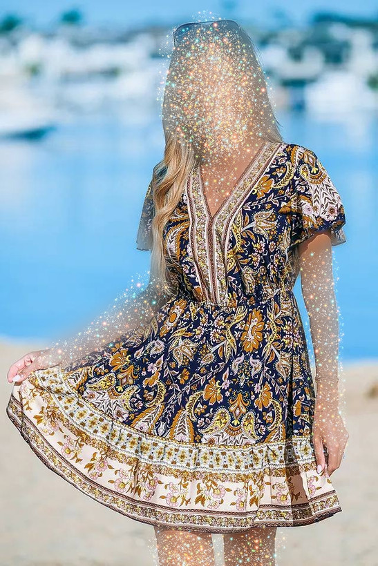 پیراهن زنانه بوهو برند کاپشی کد ۱۵۱۱