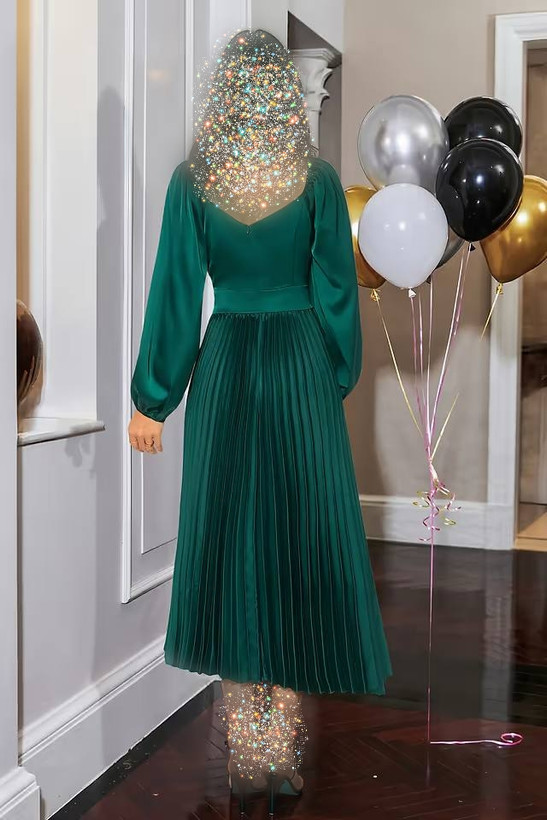 پیراهن مجلسی زنانه ساتن برند کاپشی کد ۱۵۱۵