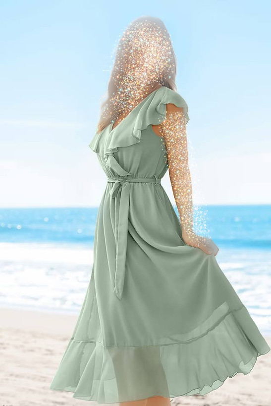 پیراهن زنانه مجلسی حریر برند کاپشی کد ۱۵۵۴