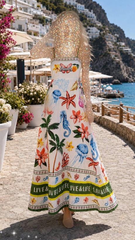 پیراهن ماکسی آستردار زنانه برند کاپشی کد ۱۵۶۸